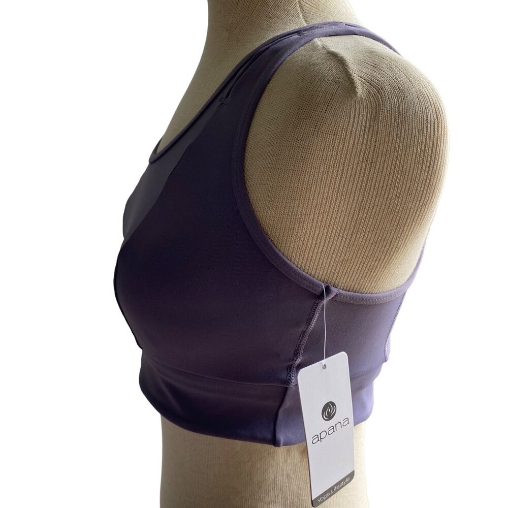 Apana Womens Padded Wireless Sports Bra Size Small Purple Athletic Longline - Picture 6 of 10
